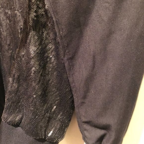 71 Stanton Black Sequin Bomber Jacket- Small - Picture 5 of 14